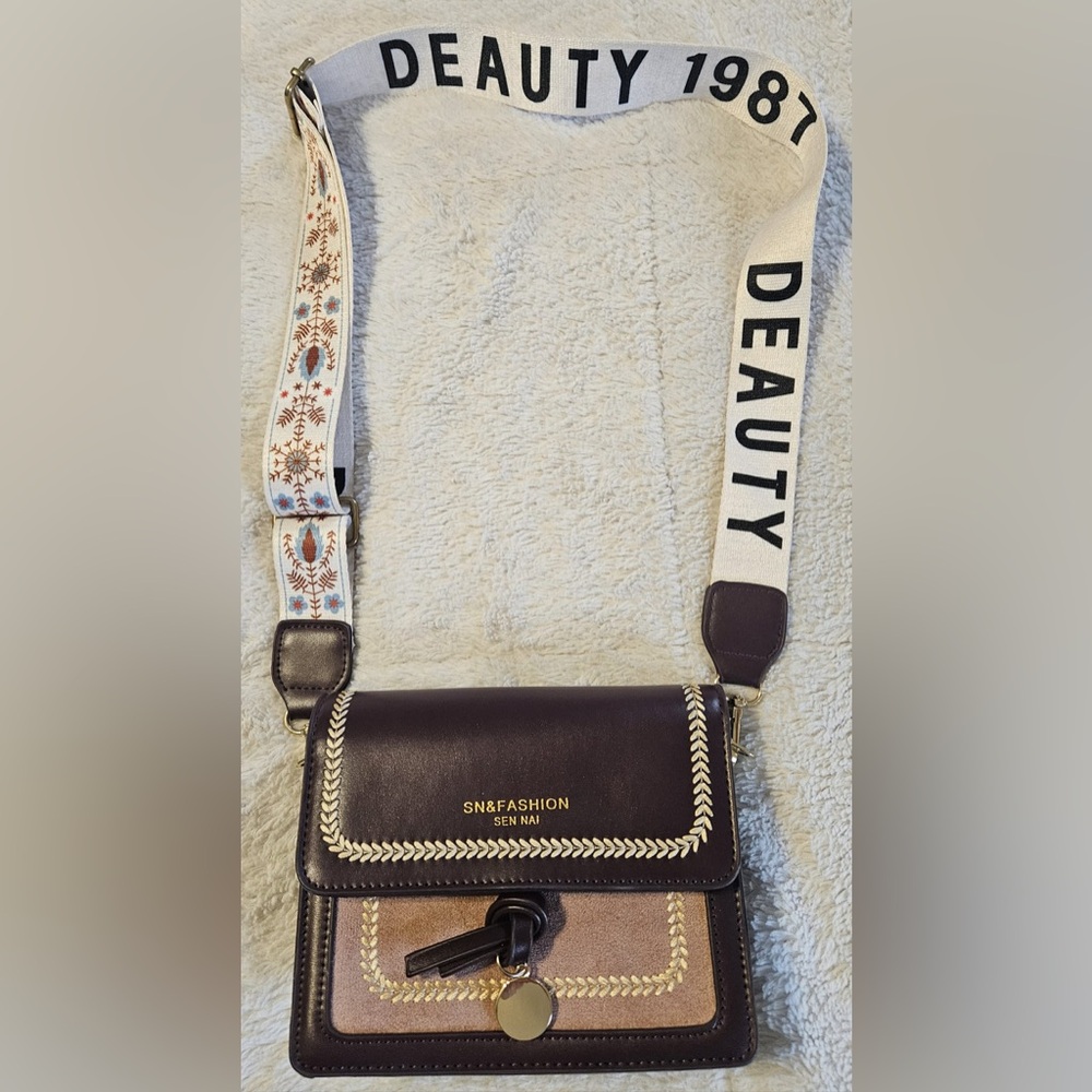 Burgundy and pink Crossbody Bag